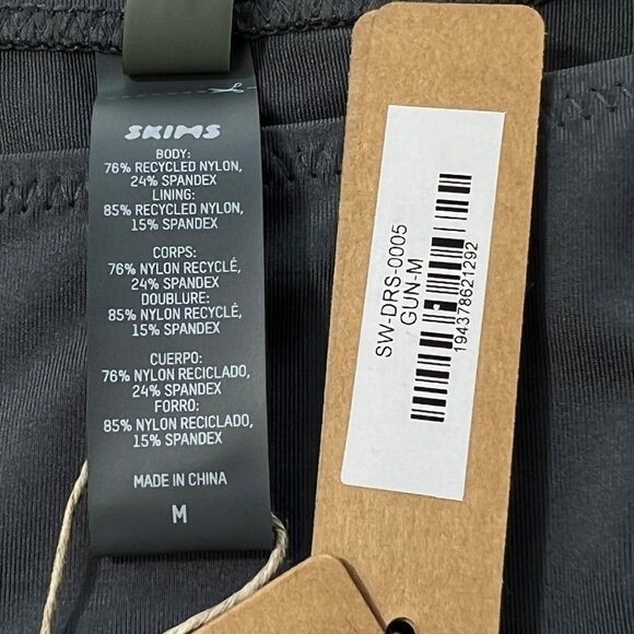 SKIMS Swim Tank Dress Gunmetal Womens Medium - Picture 9 of 12